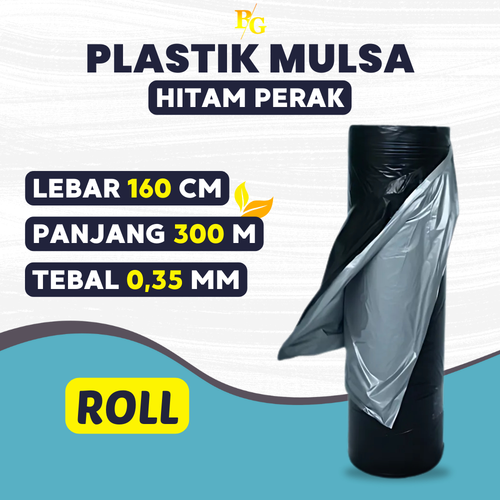 Plastik Mulsa 1 Roll Lebar 160 Cm Mulsa Hitam Perak