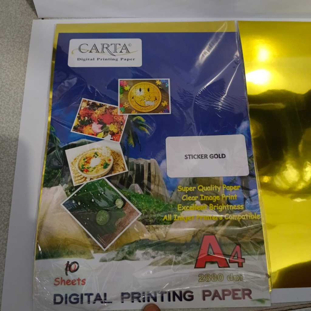 Stiker gold digital printing uk A4 isi 10