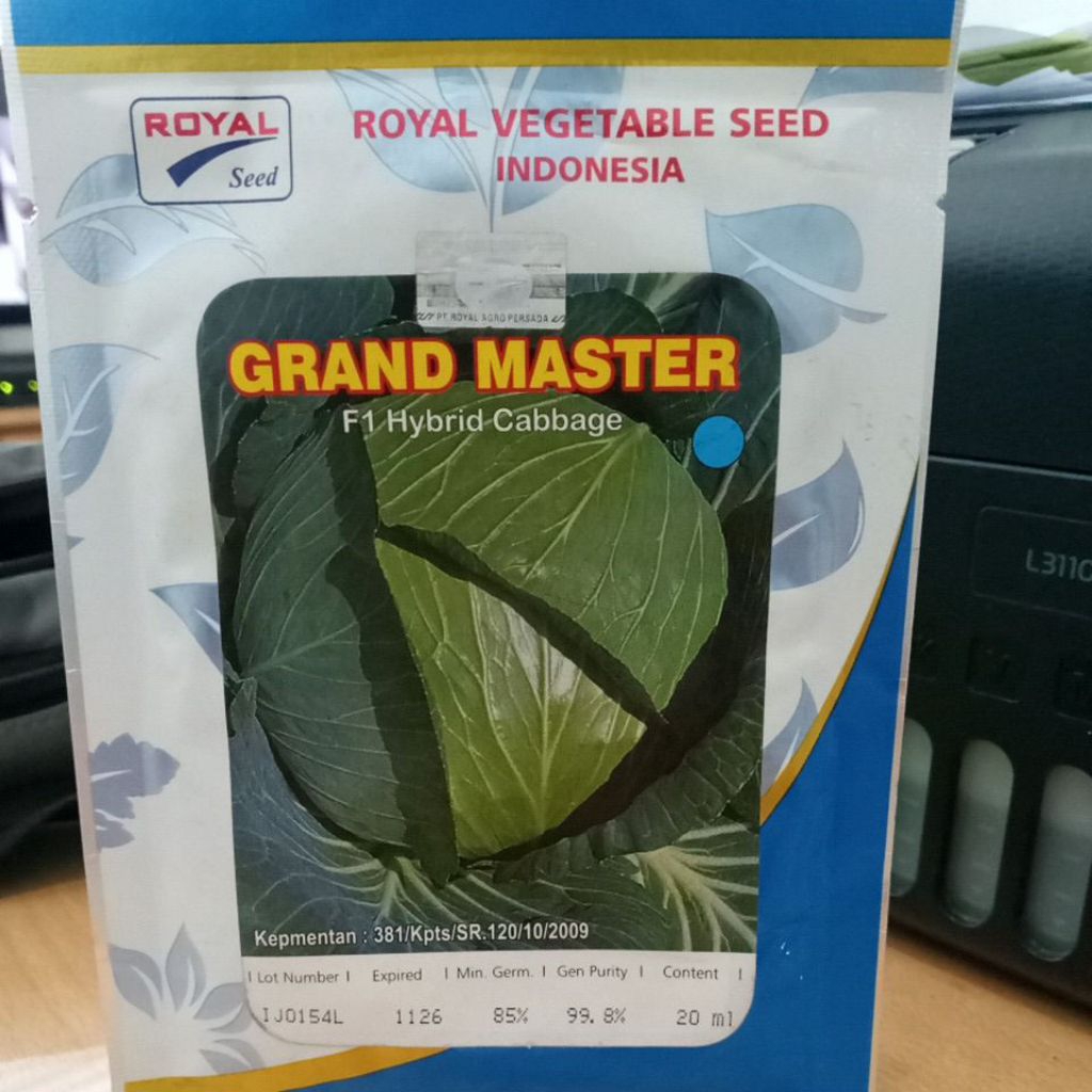 BENIH KUBIS HIBRIDA F1 GRAND MASTER 20 ML (KUBIS KOL)