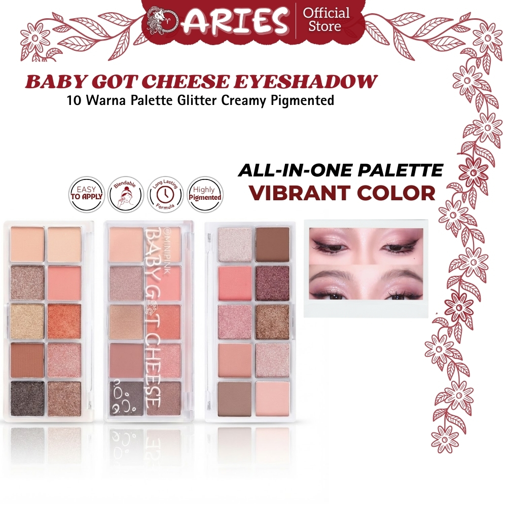 BPOM MINIPINK Baby Got Cheese Eyeshadow Palette Glitter Salsa Rhapsody Face Pro Palett MP060