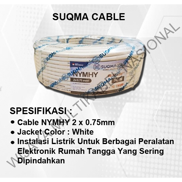 KABEL SUQMA NYMHY 2 x 0,75mm / 50 Meter