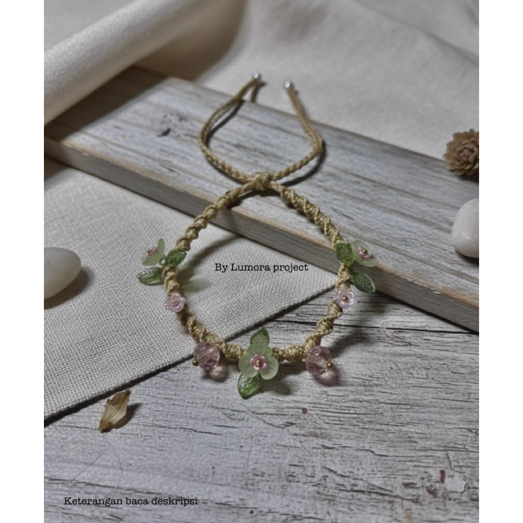 Gelang Amulet of Serenity Macrame Tali Minimalist Korean Style - Gelang tali rajut Wanita-Handmade A