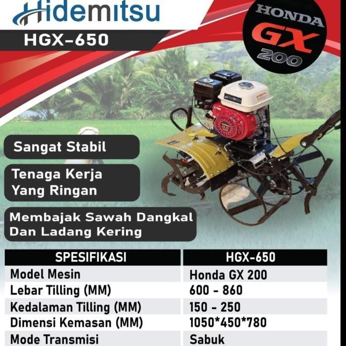 Traktor Mini - Mesin Tiller Caltivator Hidemitsu HGX 650 Honda