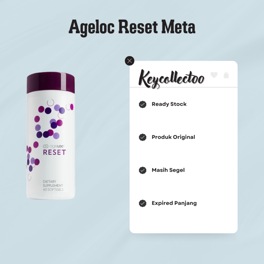 Ageloc® Reset Meta Original Segel 1 Botol Exp 06/2026 Reset Nu Skinn