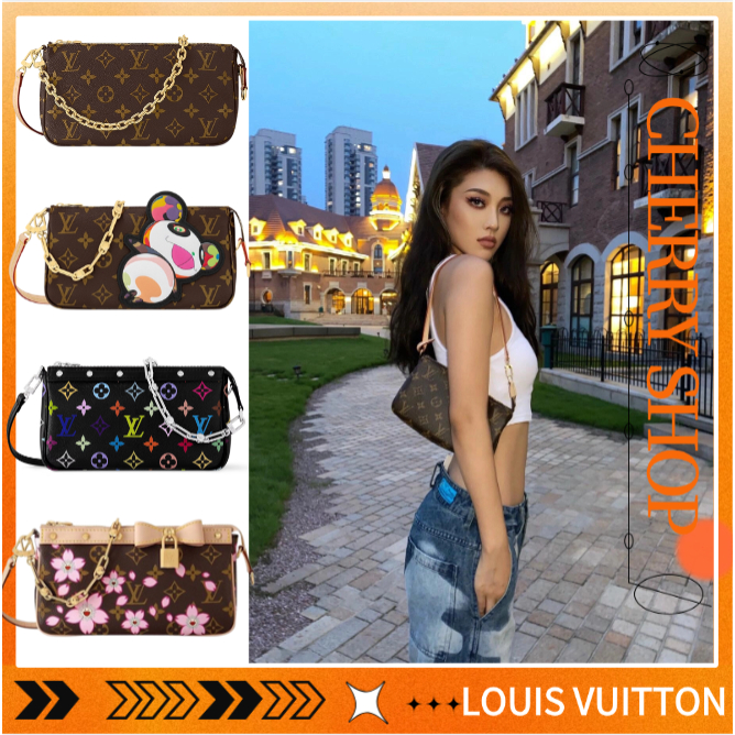 Louis VUITTON LV x TM Tas Wanita Rantai Louis Vuitton Tas Bahu