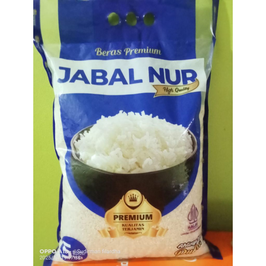 Beras Premium JABAL NUR 5Kg | Premium Pulen 5Kg | Beras Jabal Nur Halal