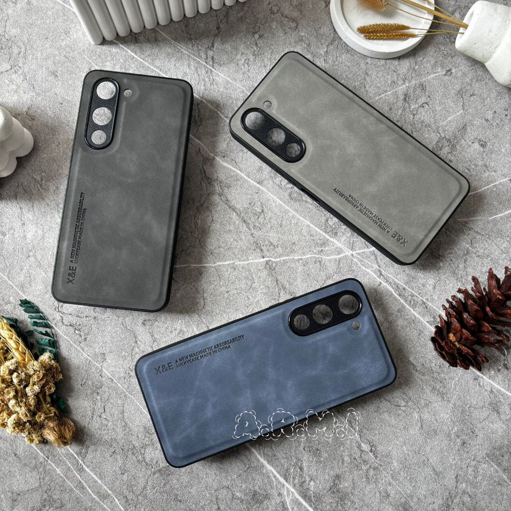 Case Vivo Y19s GT 5G Leather Magnetic Suede Casing Tekstur Kulit Domba Halus Softcase