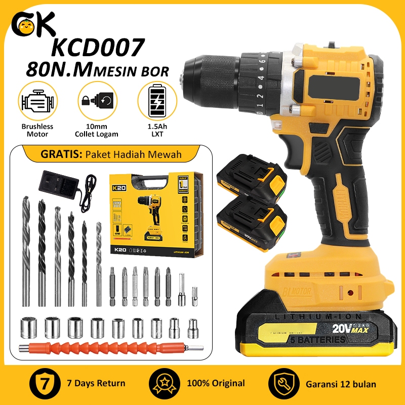Mesin Bor Bor Baterai Bor Tanpa kabel 998V Mesin Cordless Screwdriver Murah Bor Impact Cordless Besi