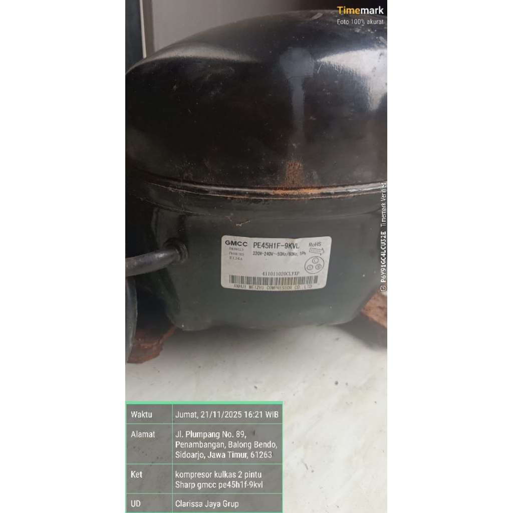 kompresor kulkas 2 pintu Sharp gmcc pe45h1f-9kvl