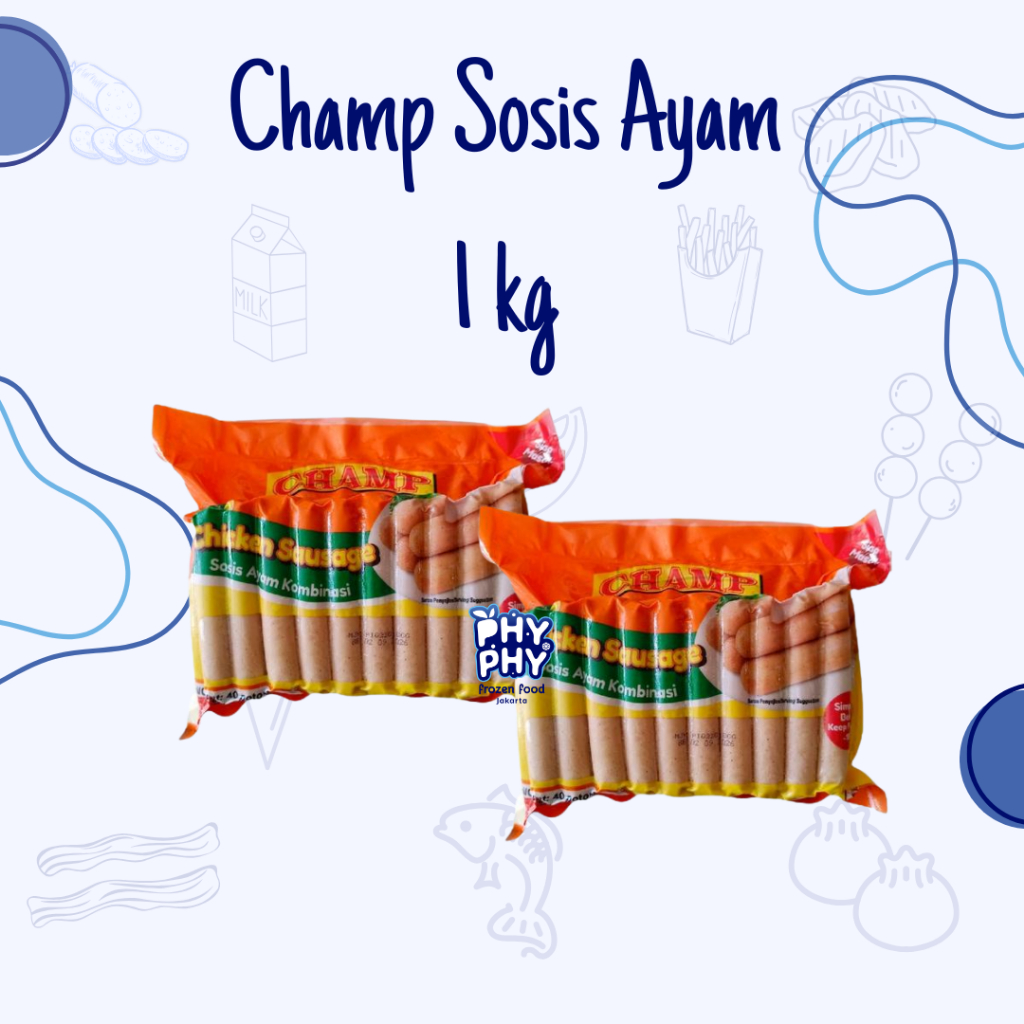 Champ Sosis Ayam 1 Kg | Sosis Ayam | Champ Sosis | Sosis Praktis