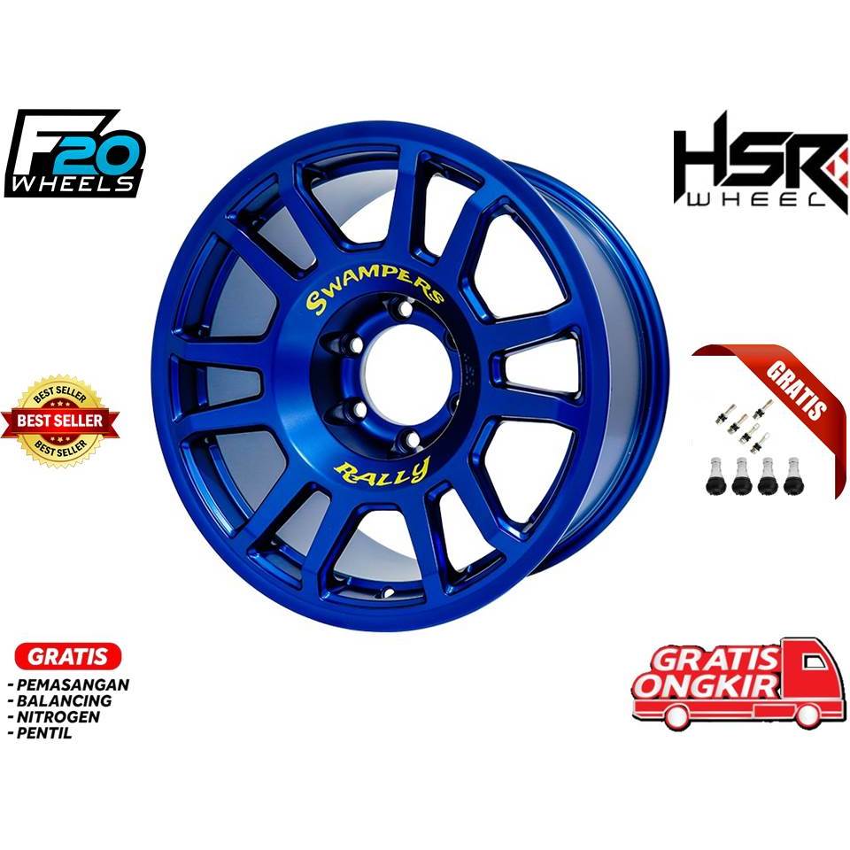 VELG MOBIL KEREN RING 18 MEREK HSR WHEEL SWAMPERS BLUE COCOK UNTUK PAJERO DAN FORTUNER