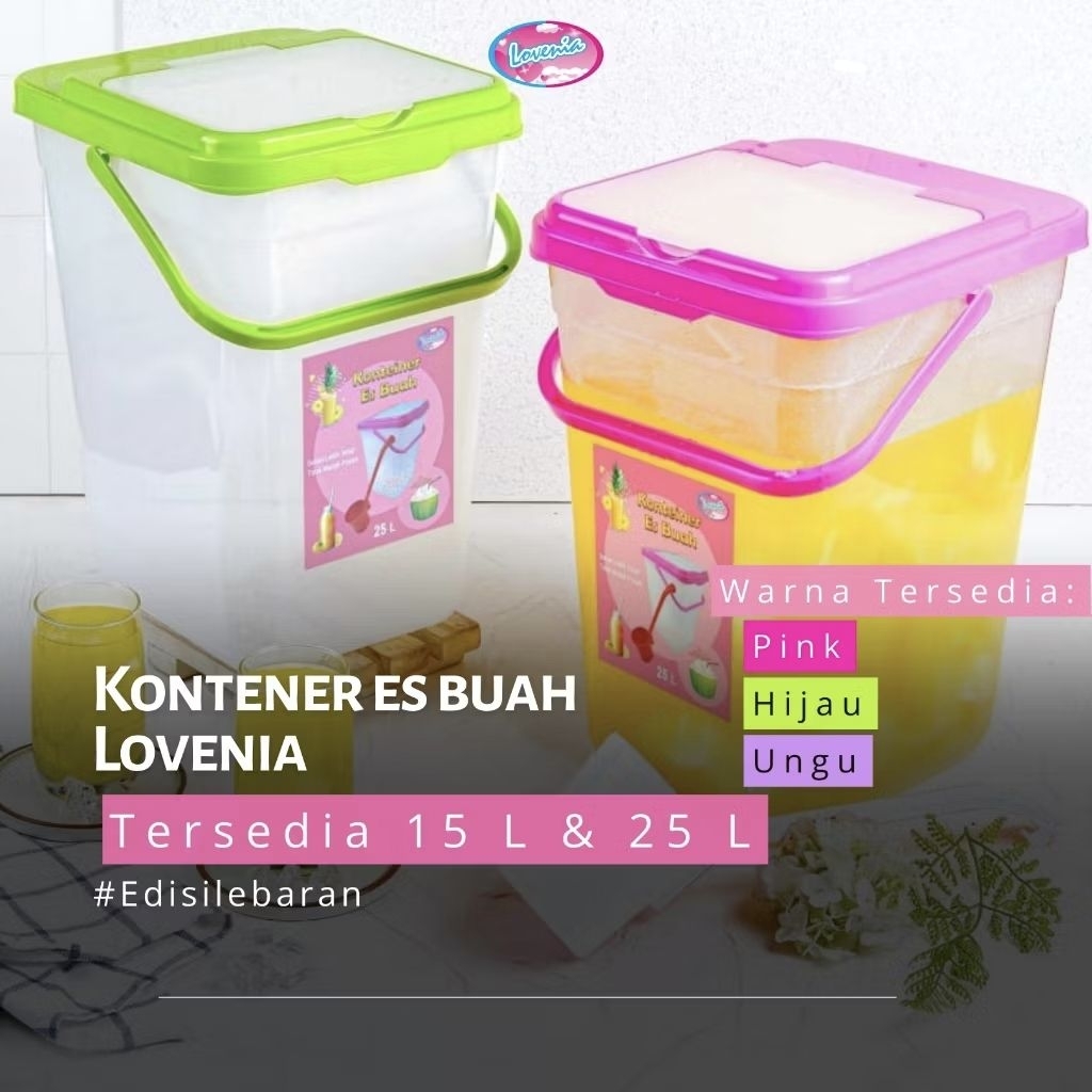 TEMPAT ES BUAH 25 LITER & 15 LITER LOVENIA + GAYUNG/AQUARIUM ES BUAH / TEMPAT ES KELAPA