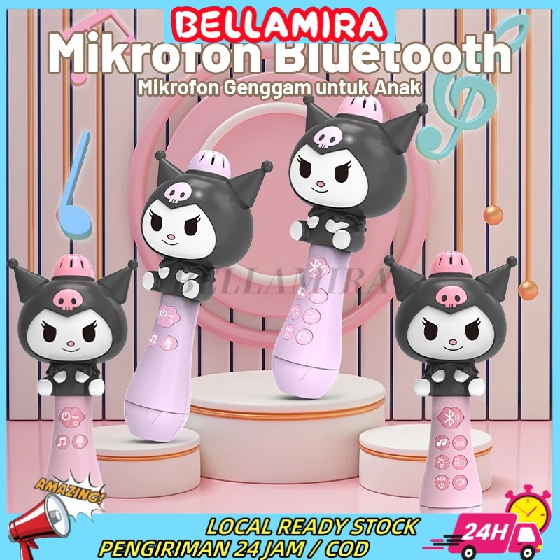Kuromi  Mikrofon Anak Bluetooth Wireless Speaker Mainan Mikrofon Kartun Nyanyi Anak Perempuan Mainan