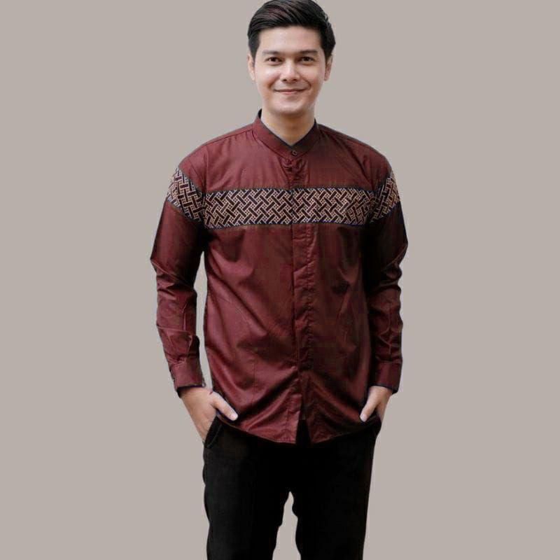 Baju Koko Pria Gus Azmi Syubbanul Muslimin Kombinasi Hadroh Azzahir Hilw HO187 KEMEJA KOKO PRIA BAJU