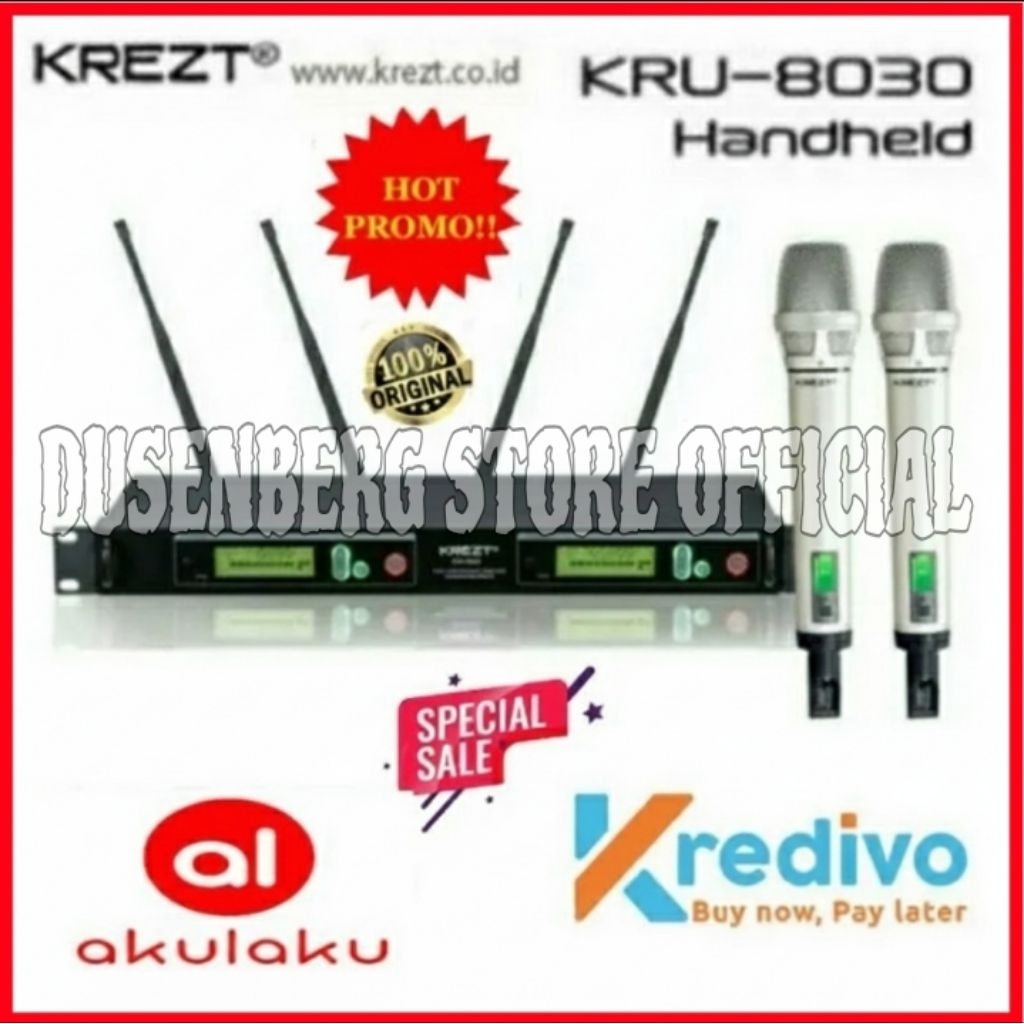 Microphone Wireless Krezt KRU 8030 Handheld Mic Krezt KRU 8030 Pegang