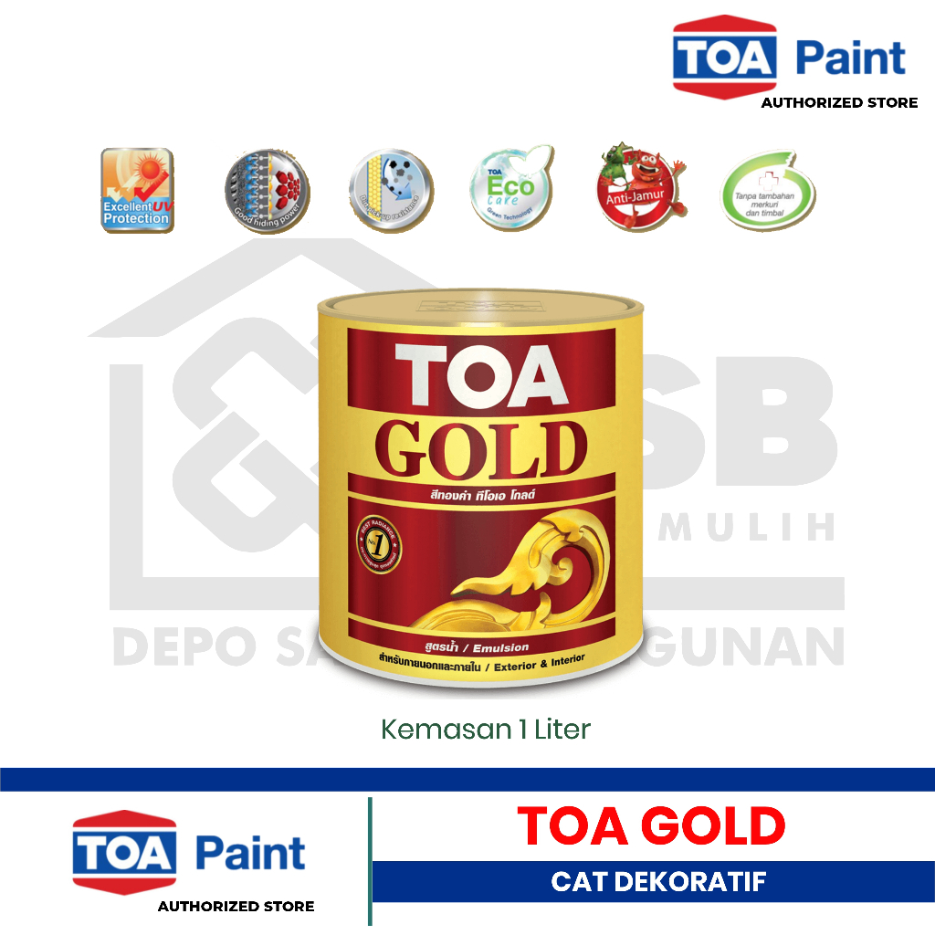 TOA GOLD PAINT Cat Emas Kemasan 1 Liter