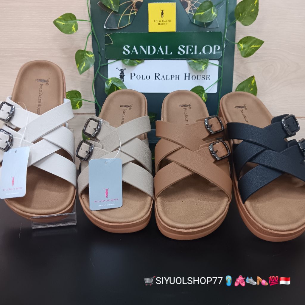 [Bisa COD/100% Original/Art THA 707] Sandal Wanita POLO RALPH HOUSE/Sandal Wanita/Sandal Slide Wanit