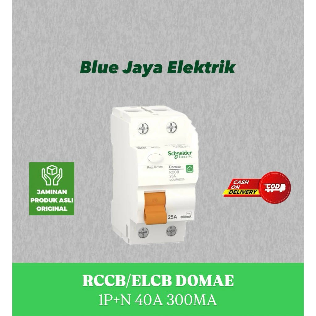 RCCB DOMAE 1P+N 40A 300Ma SCHNEIDER ORIGINAL TERMURAH