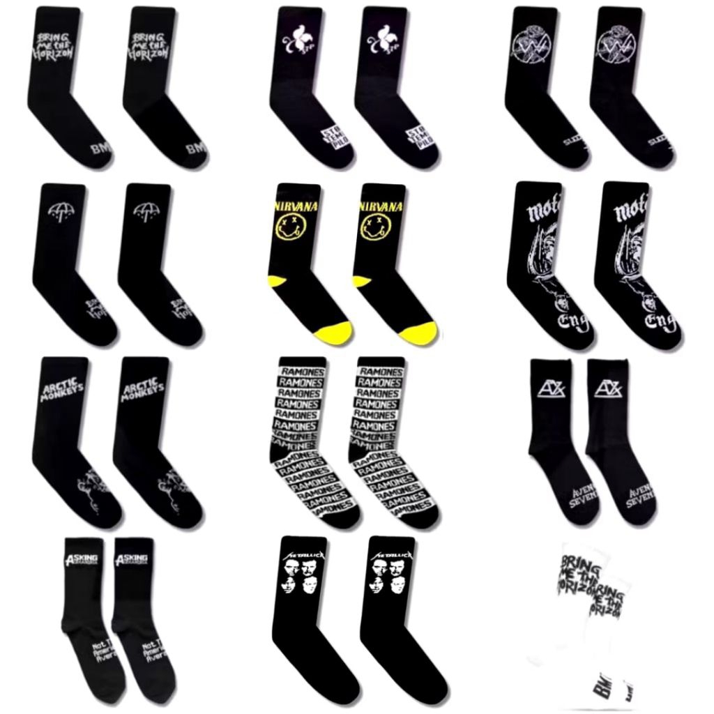 SALE‼️Kaos Kaki Band Metal BMTH NIRVANA - Kaos Kaki Oldschool