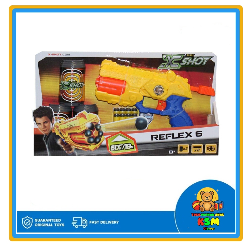 X-Shot Reflex Revolver TK-6 Blaster Gun Original Zuru