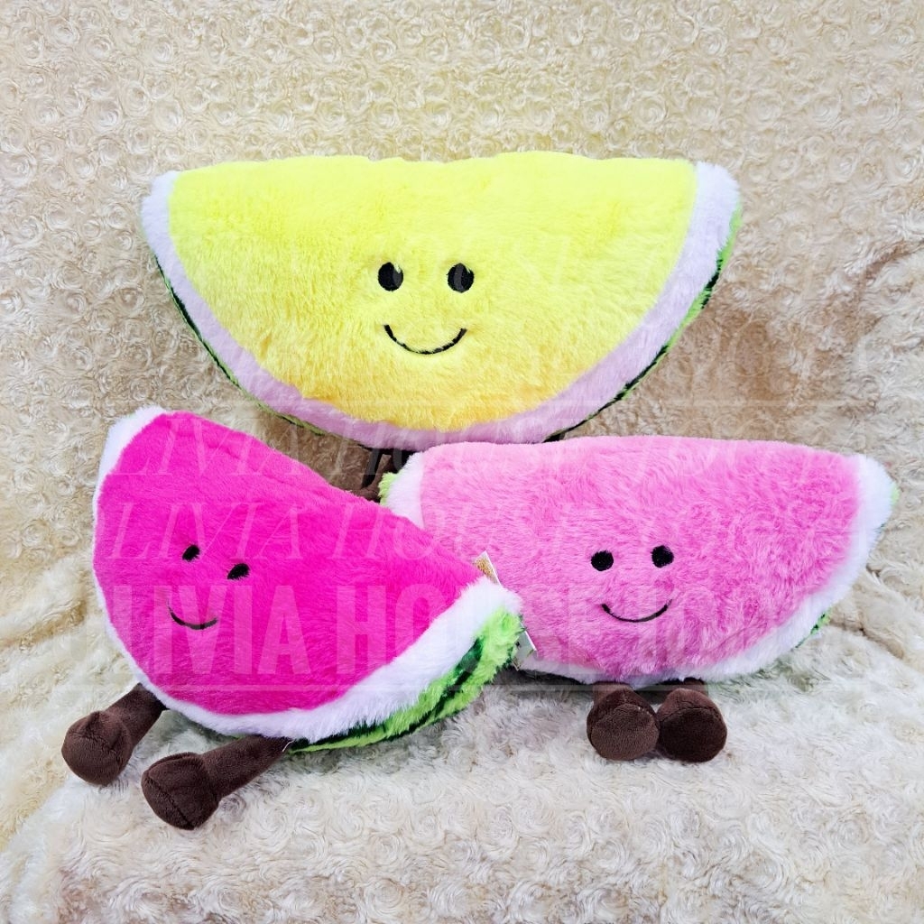 Boneka Semangka Warna Warni Boneka Slice Watermelon Boneka Buah Semangka