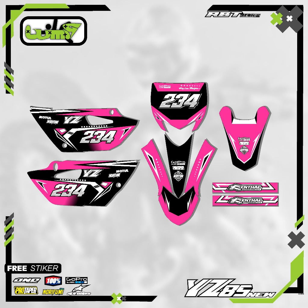 Stiker Decal Yamaha YZ 85 Full Body Custom Design - New Striping YZ 85 NEW KX85 GTX85 BEBEK MODIF Mo