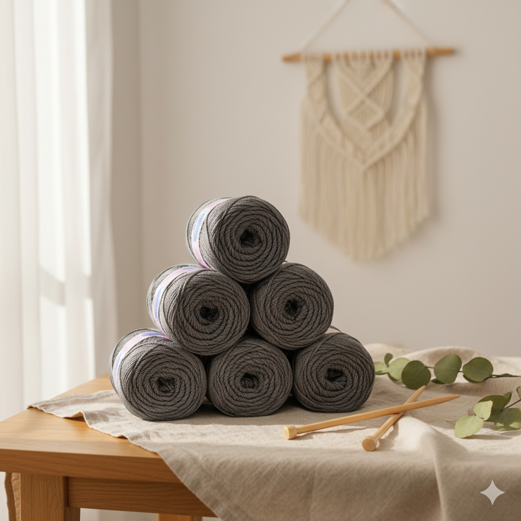 ALRAFAH - BENANG RAJUT 1 PAK  ABU TUA