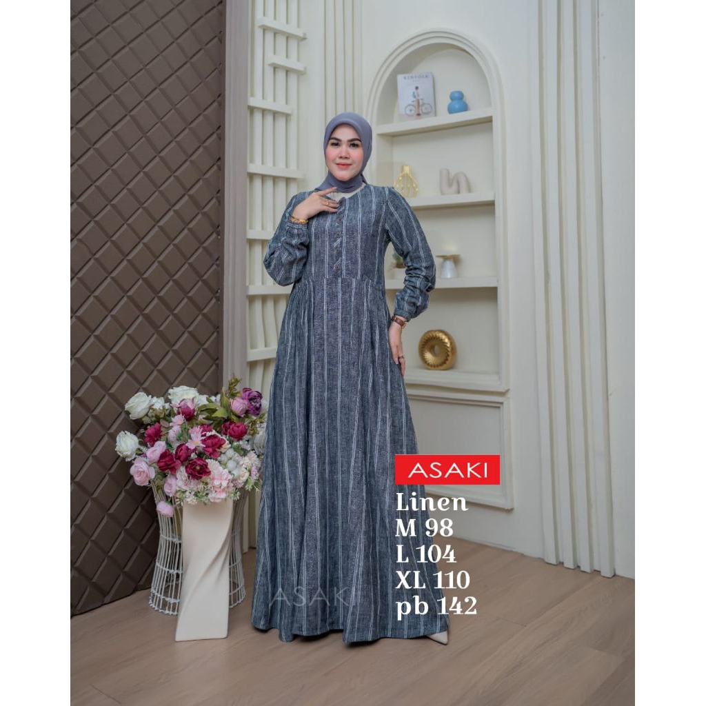 Gamis Terbaru By Asaki | Pakaian Flanel Wanita | Gamis Lebaran Dewasa Kekinian
