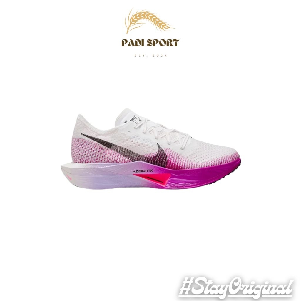 NIKE ZOOM X VAPORFLY NEXT%3 WHITE/BLACK/VIVID PURPLE [SKU DV4130-104] - SEPATU LARI RUNNING CUSHION 