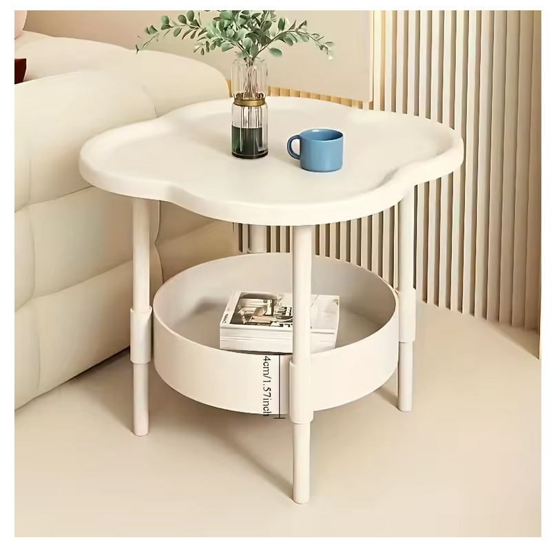 Meja Kopi Bunga Minimalis Elegan Coffee Table Plastik Premium Meja Samping Sofa Meja Kecil