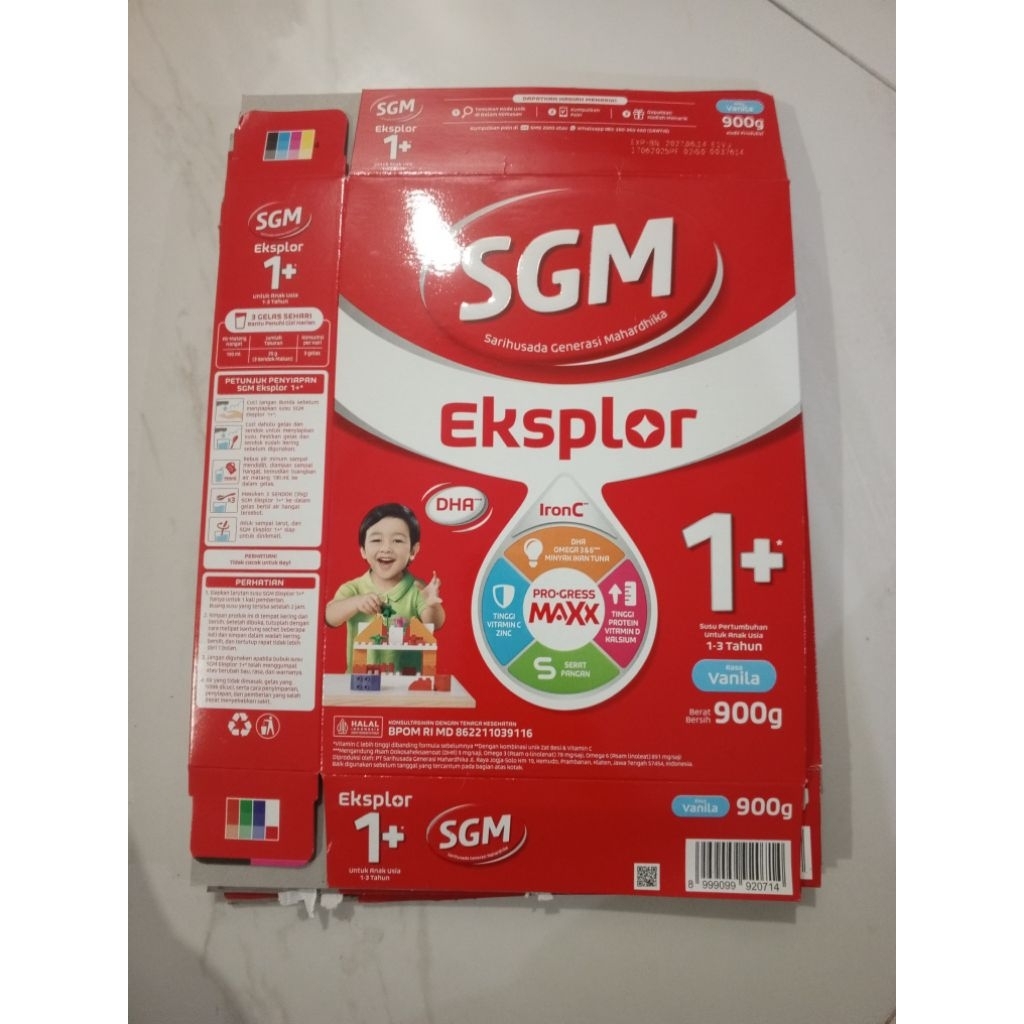 Kardus Susu SGM untuk kerajinan prakarya sekolah bungkus packing kardus bekas susu formula 1+ vanila