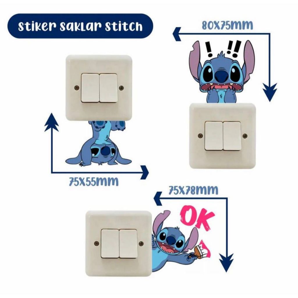 Sticker Saklar Stitch Cute Anti Air