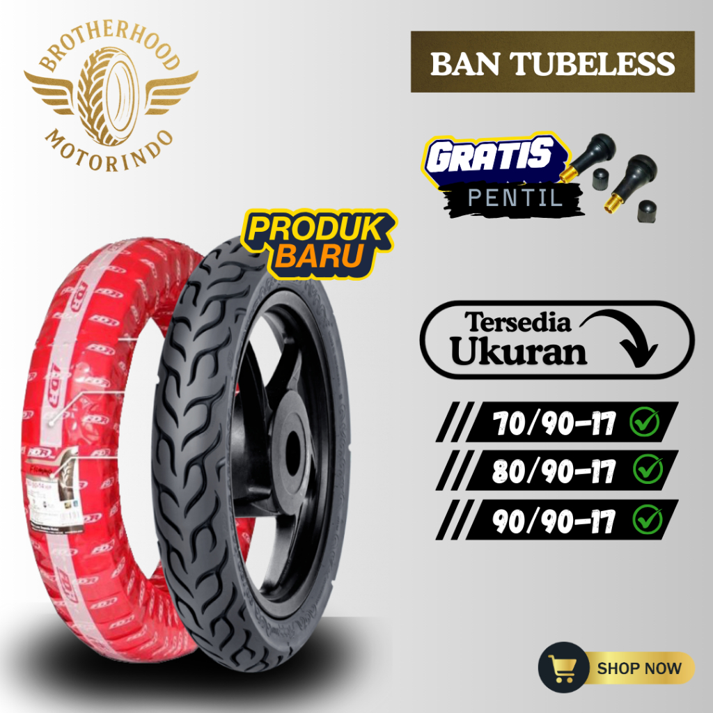 BAN FLEMMO PRO ( 70/90-17 / 80/90-17 / 90/90-17 ) TUBELESS  / BAN FLEMMO TUBLES / BAN MOTOR RING 17 