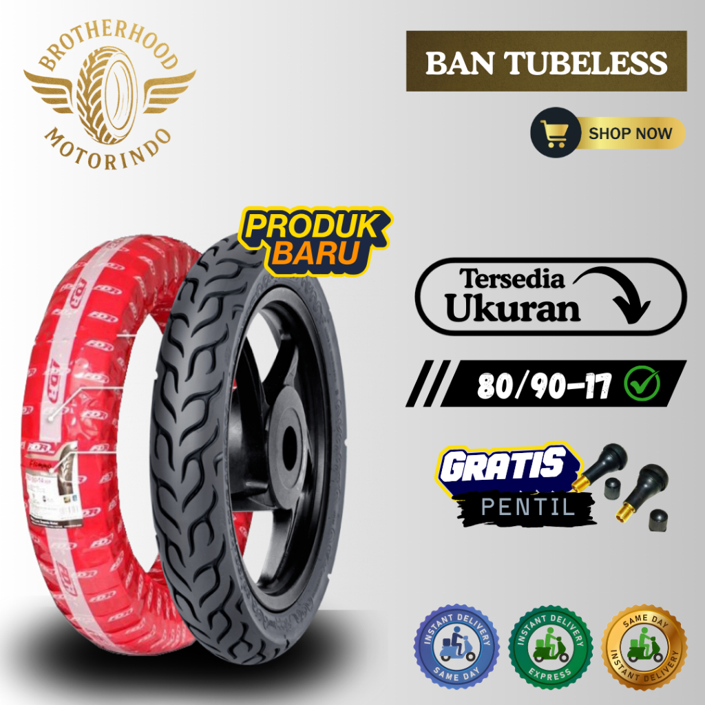 BAN FLEMMO PRO 80/90-17 TUBELESS  / BAN FLEMMO TUBLES / BAN MOTOR RING 17 / BAN FDR RING 17 / BAN MO