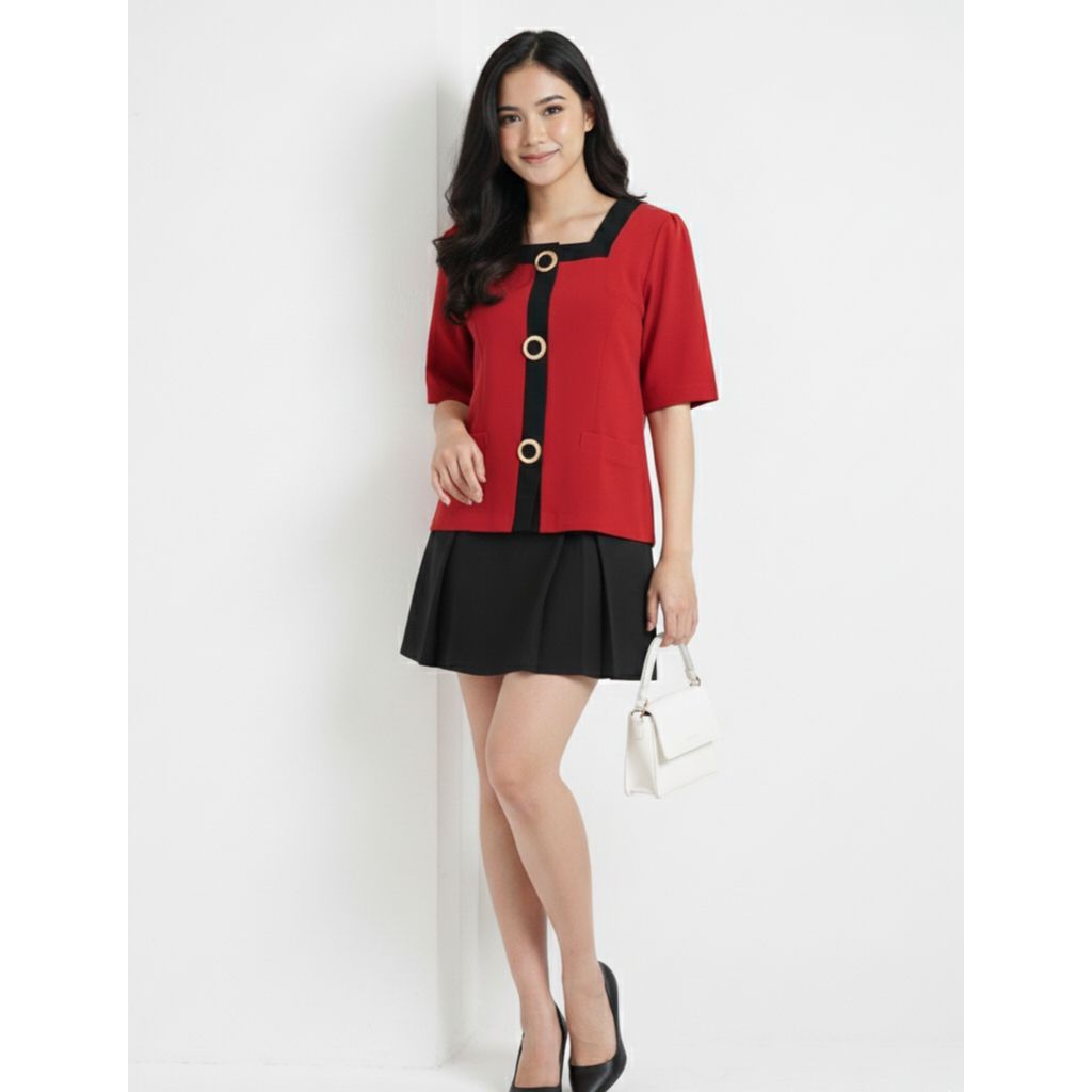 BLOUSE MERAH MEWAH LD 102