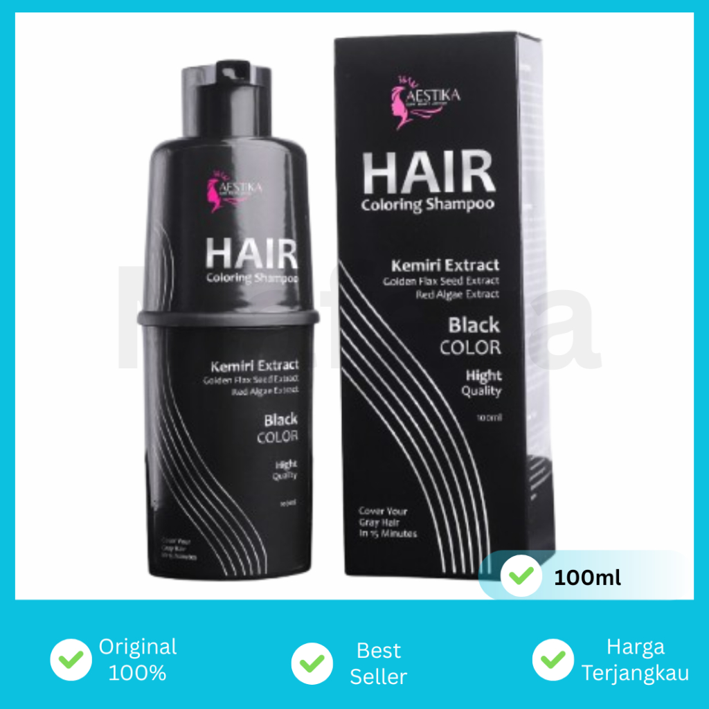 AESTIKA HAIR COLORING SHAMPOO MENGHITAMKAN ORIGINAL | Aestika Hair Coloring Shampoo Black