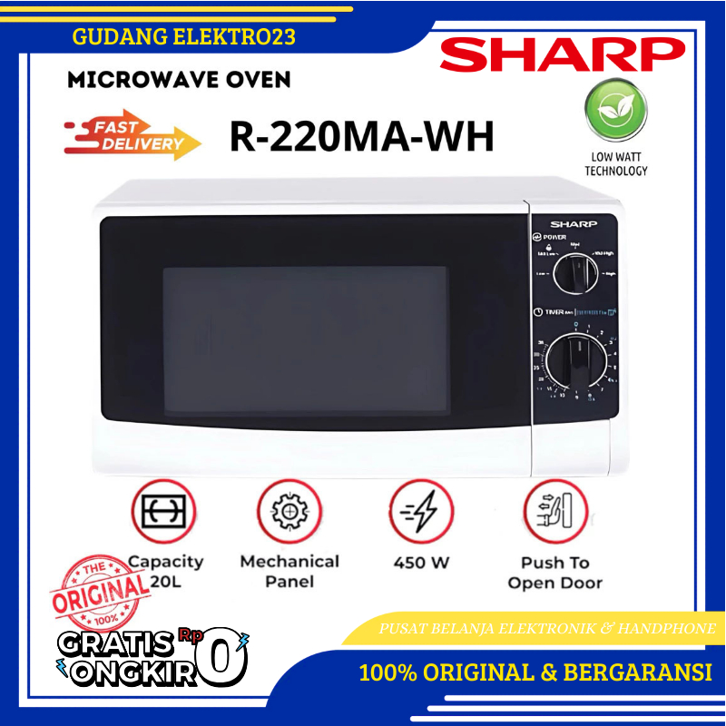 Sharp Microwave Oven 20 Liter R 220MA WH R220 MA -WH R-220 MA R 220 MA GARANSI RESMI