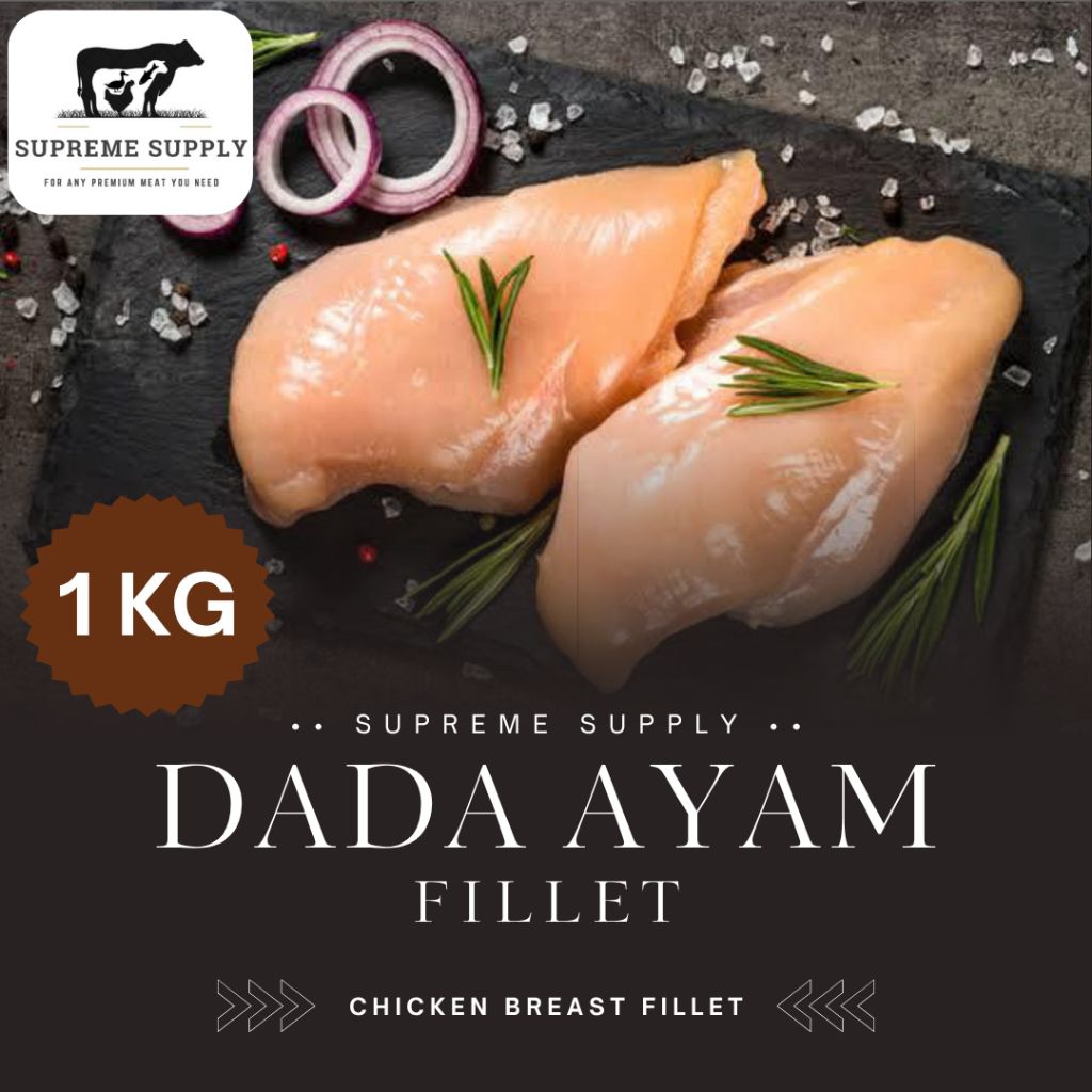 PREMIUM Dada Ayam Fillet Boneless Tanpa Tulang 1 kg | Fresh Halal Organic Boneless Fillet Chicken Br