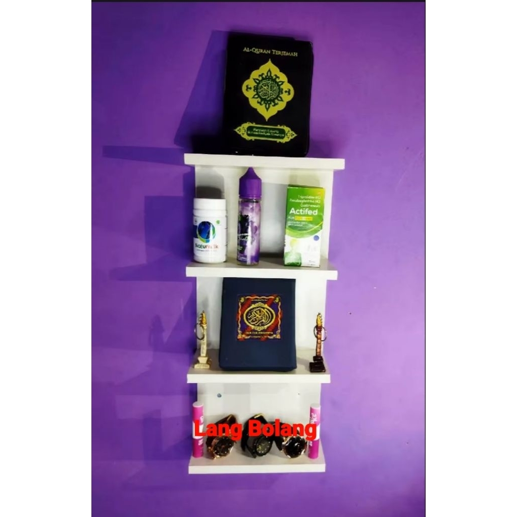 Rak Kayu Tempel Dinding / Rak Kayu Gantung / Rak Kosmetik Gantung / Rak Kosmetik Tempel Dinding