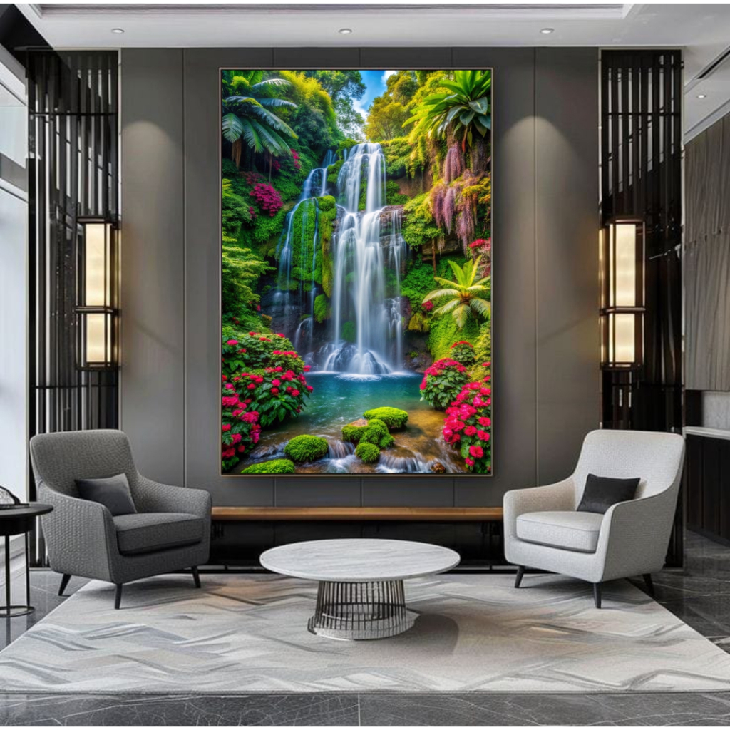 Stiker Air Terjun Aesthetic - Wallpaper Air Terjun Aesthetic - Stiker Dekorasi Air Terjun 3d