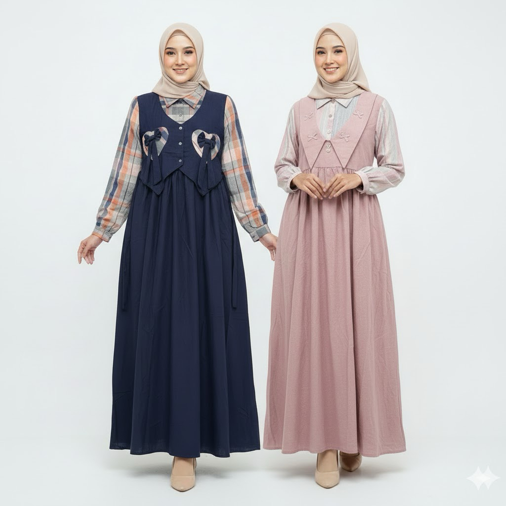 Gamis Katun Triset/Dress Katun/Gamis Wanita katun Triset Promosi