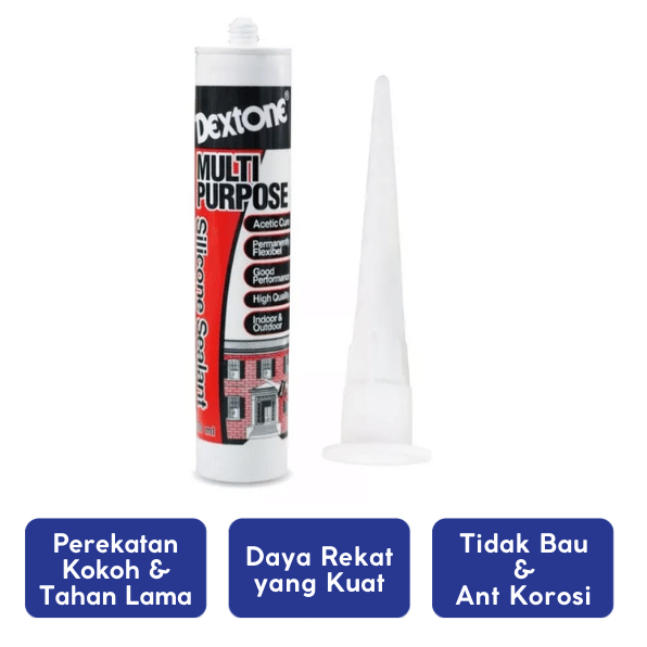 Bosaquatic - Lem silicone sealant dextone/ Lem sealant Dextone Hitam Bening Putih