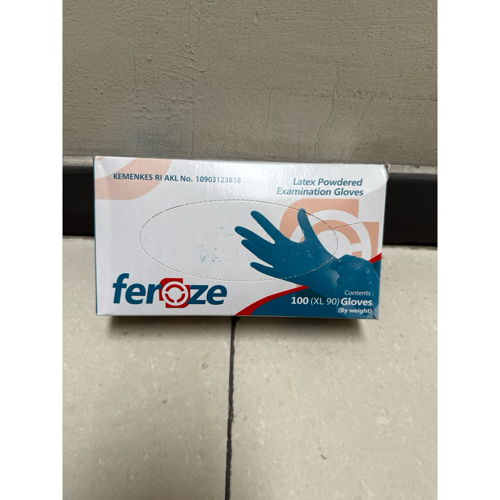 Latex Powdered Examination Gloves Feroze Glove Sarung Tangan Handscoon Handschoon Handscone