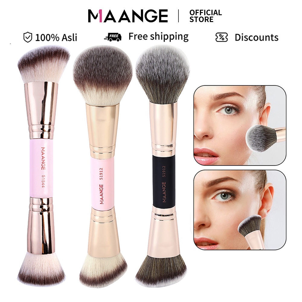 MAANGE Multi-use Dual-ended Kuas Makeup Brush Profesional Kuas Alas Bedak Kuas Bedak Lembut Double H