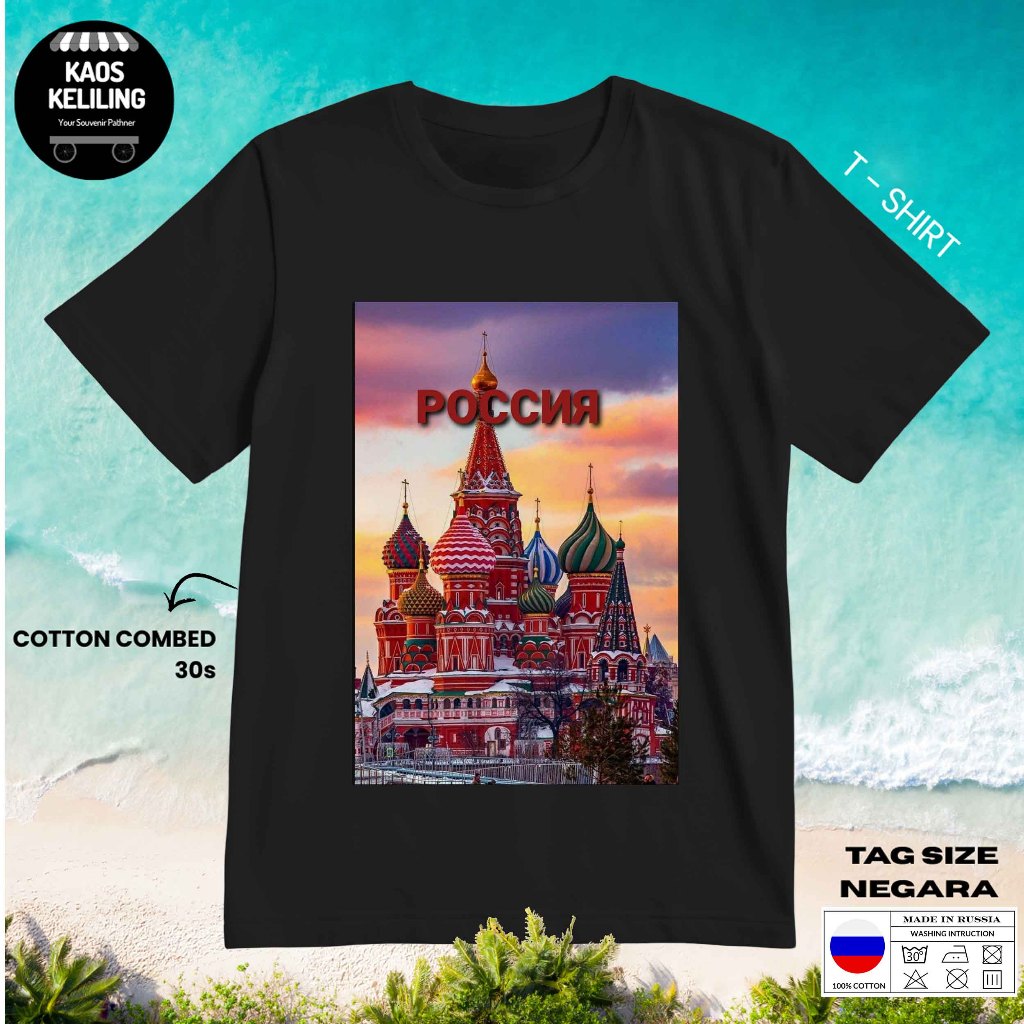 KAOS OLEH OLEH RUSIA 29 PAKAI TAG LABEL RUSIA ASLI BAJU SOUVENIR PREMIUM GIFT