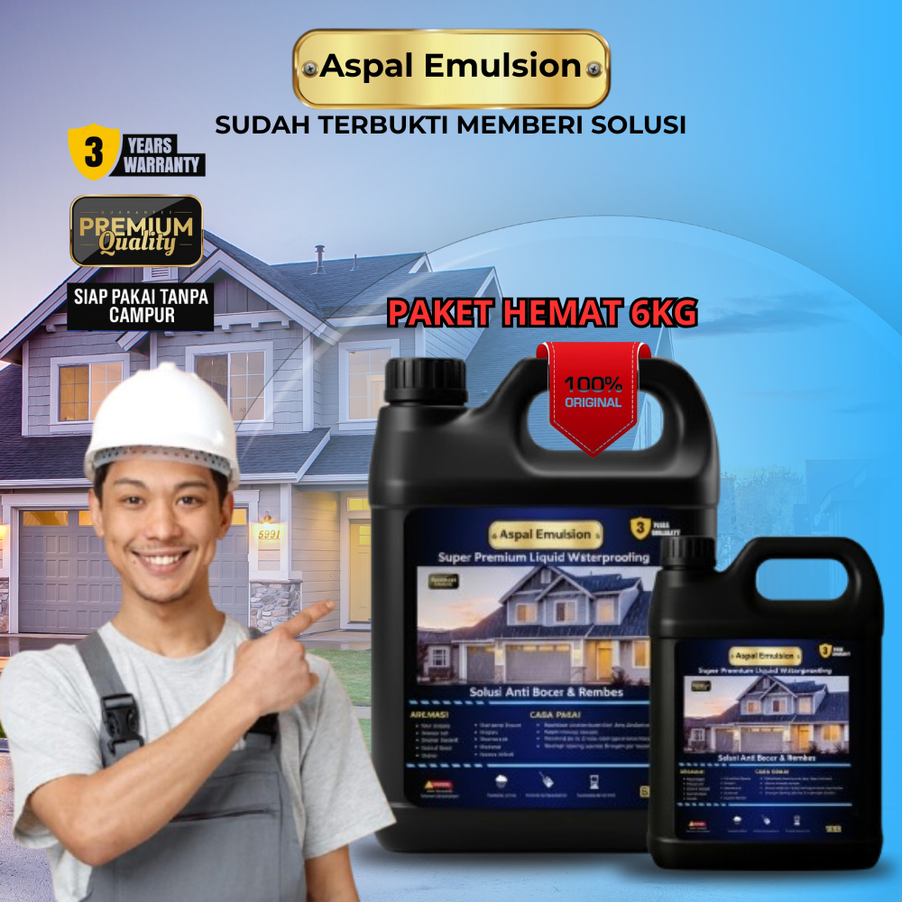 Garansi 3 Tahun Aspal Cair Anti Bocor 6Kg | aspal cair anti bocor | aspal cair premium
