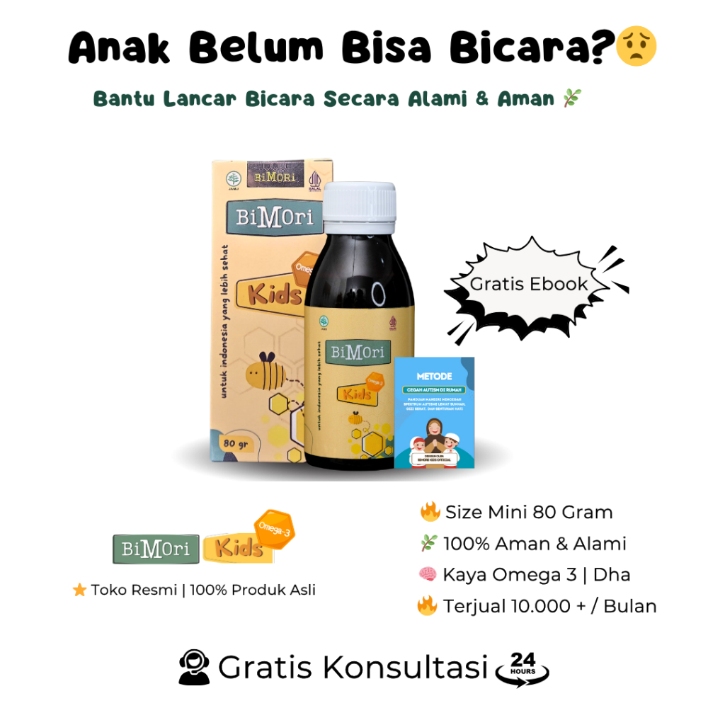 Bimori Kids Vitamin Anak Cepat Bicara Obat Speech Delay Nutrisi Anak Cepat Bicara Varian 60 ml