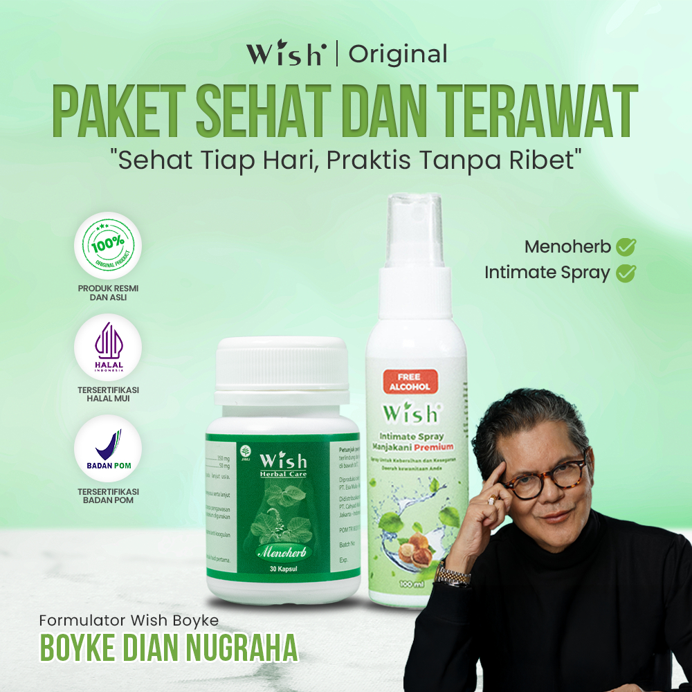 WIsh Paket Sehat Wangi Menoherb Intimate Spray Manjakani Dr Boyke Perawatan Wanita BPOM Halal