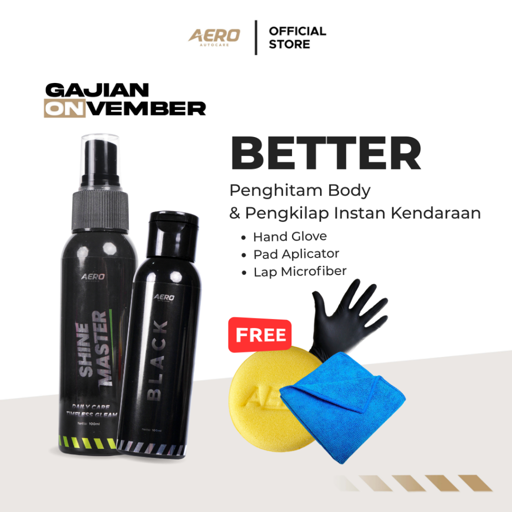 Aero Better Pengkilap dan Penghitam Kendaraan (Aero Black & Aero Shine Master)