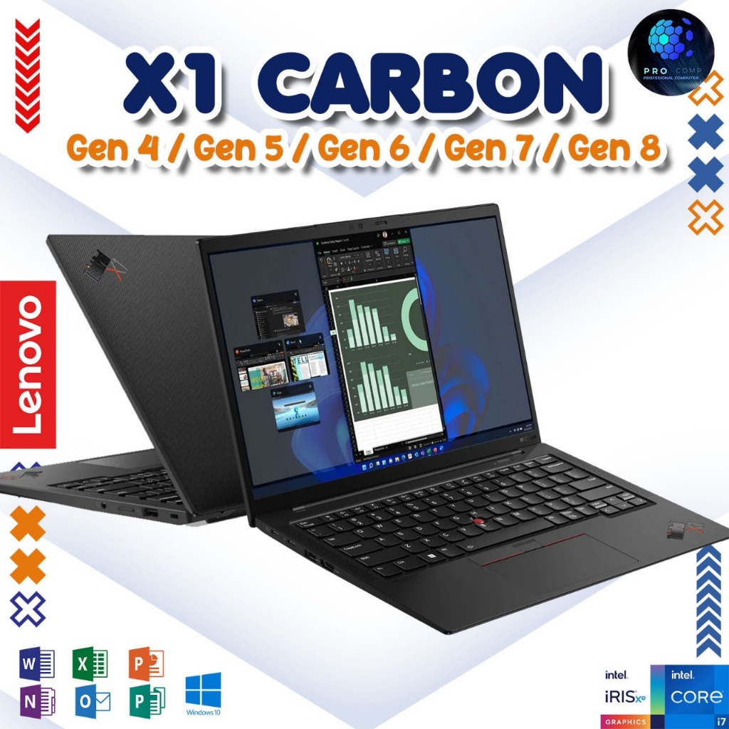 Lenovo Thinkpad X1 Carbon Series Intel I7 I5 16GB 512GB Touch Intel IRIS Murah Bergaransi